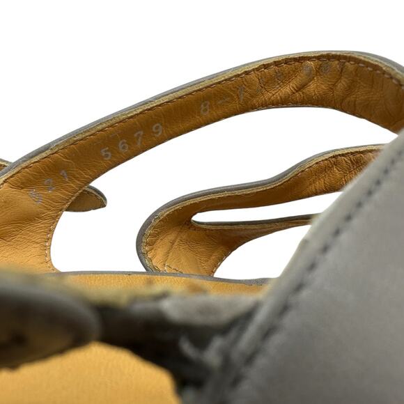 Coclico Leather Sandals Kitten‎ Heel Strappy Slingback Gray Size 38.5 US 8 8.5 - Picture 14 of 15